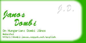 janos dombi business card